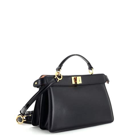 fendi east west black selleria|fendi peekaboo.